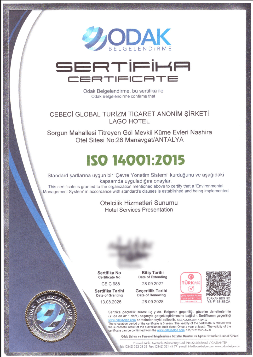 certificate